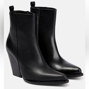 Magda Butrym Black Leather Block Heel Pointed Boots